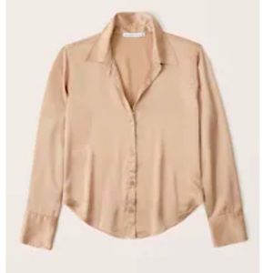 Abercrombie Satin Button Down Long Sleeve Size XS